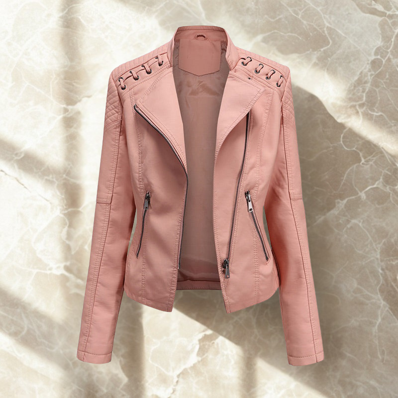 Ivy | Luxurious Lace PU Leather Jacket for Women, Perfect for Any Occasion