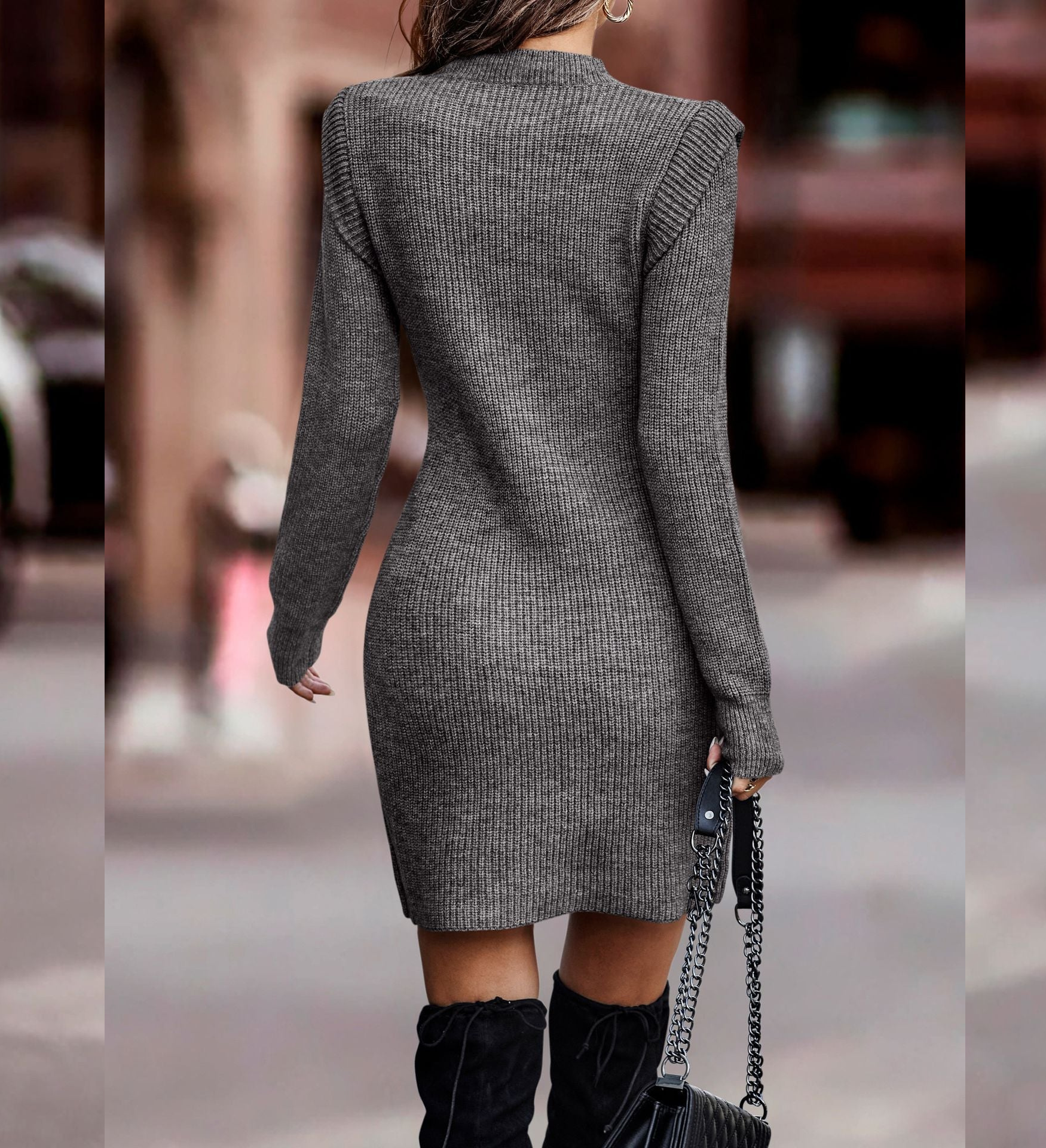 Catharina | Ribbed Knitted Mini Dress, Perfect for Special Occasions