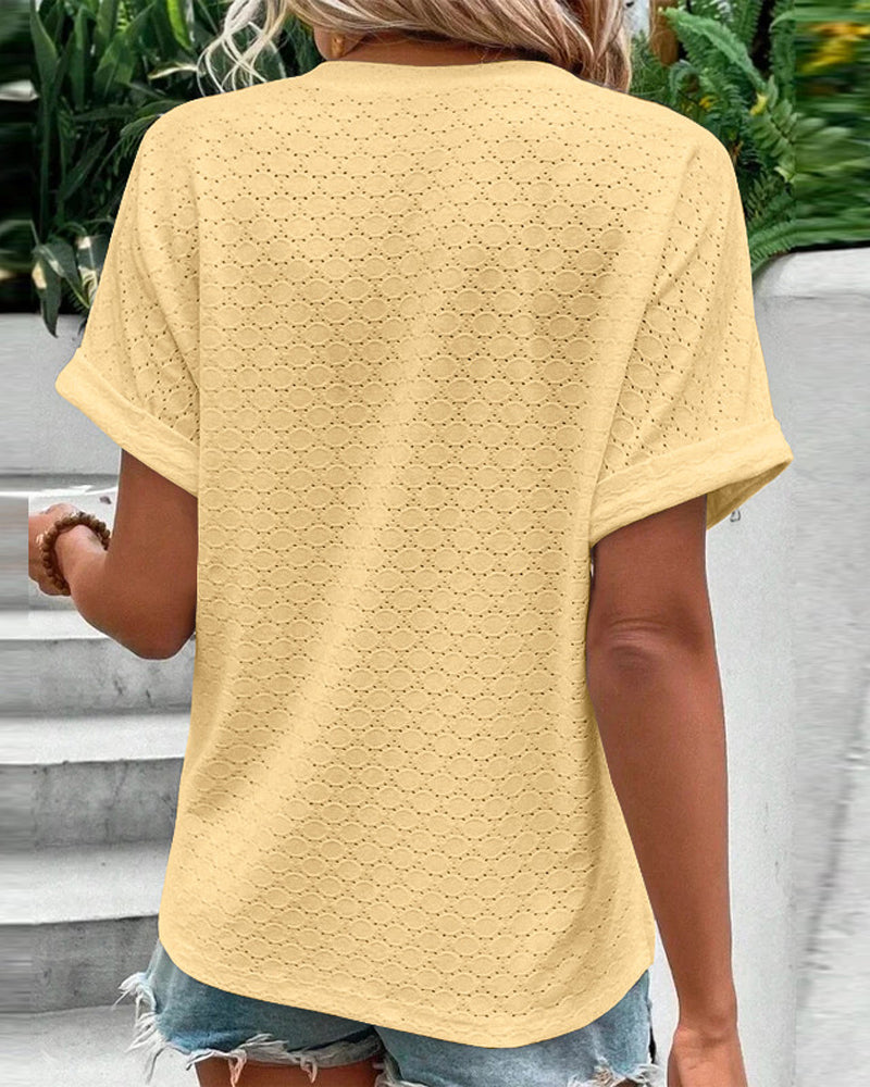 Mira | Stylish V-Neck Button Detail Blouse for Women