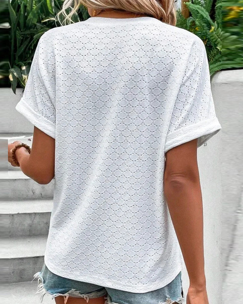 Mira | Stylish V-Neck Button Detail Blouse for Women