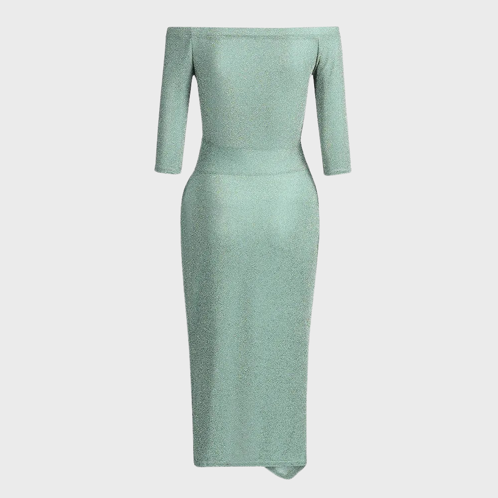 Vilja | Sparkling Glitter Midi Dress with Slit Detail