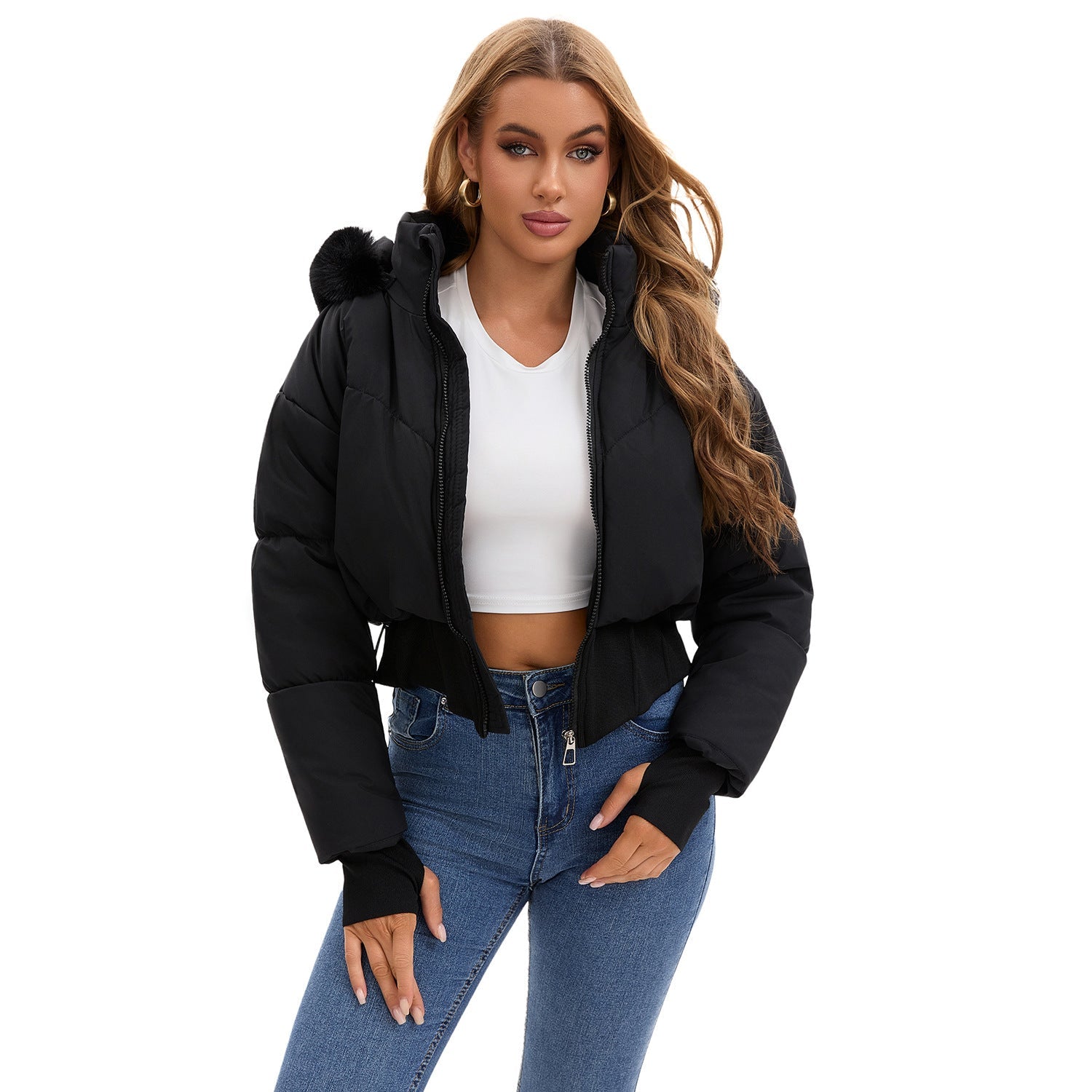 women down jacket in black for winter outings 4