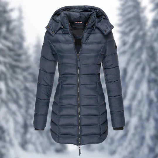 women waterproof puffer jacket in black for winter 5