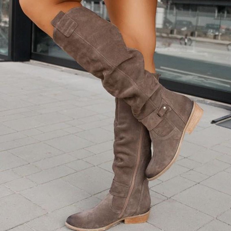 women suede boots in brown for winter outings 2