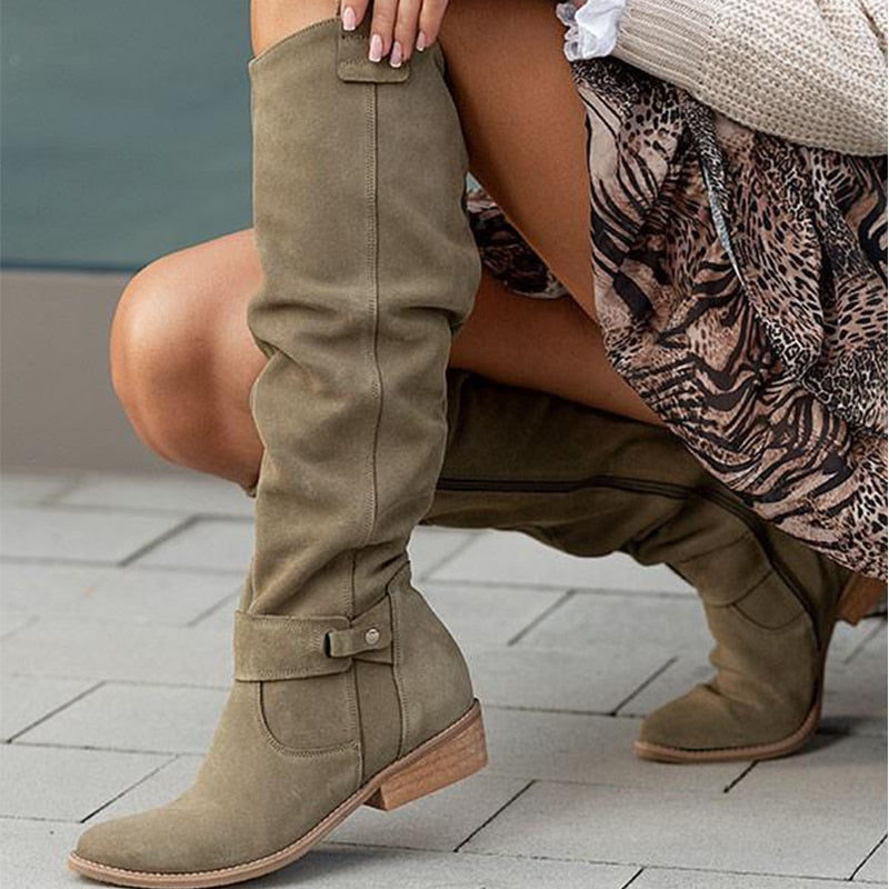 women suede boots in brown for winter outings 5