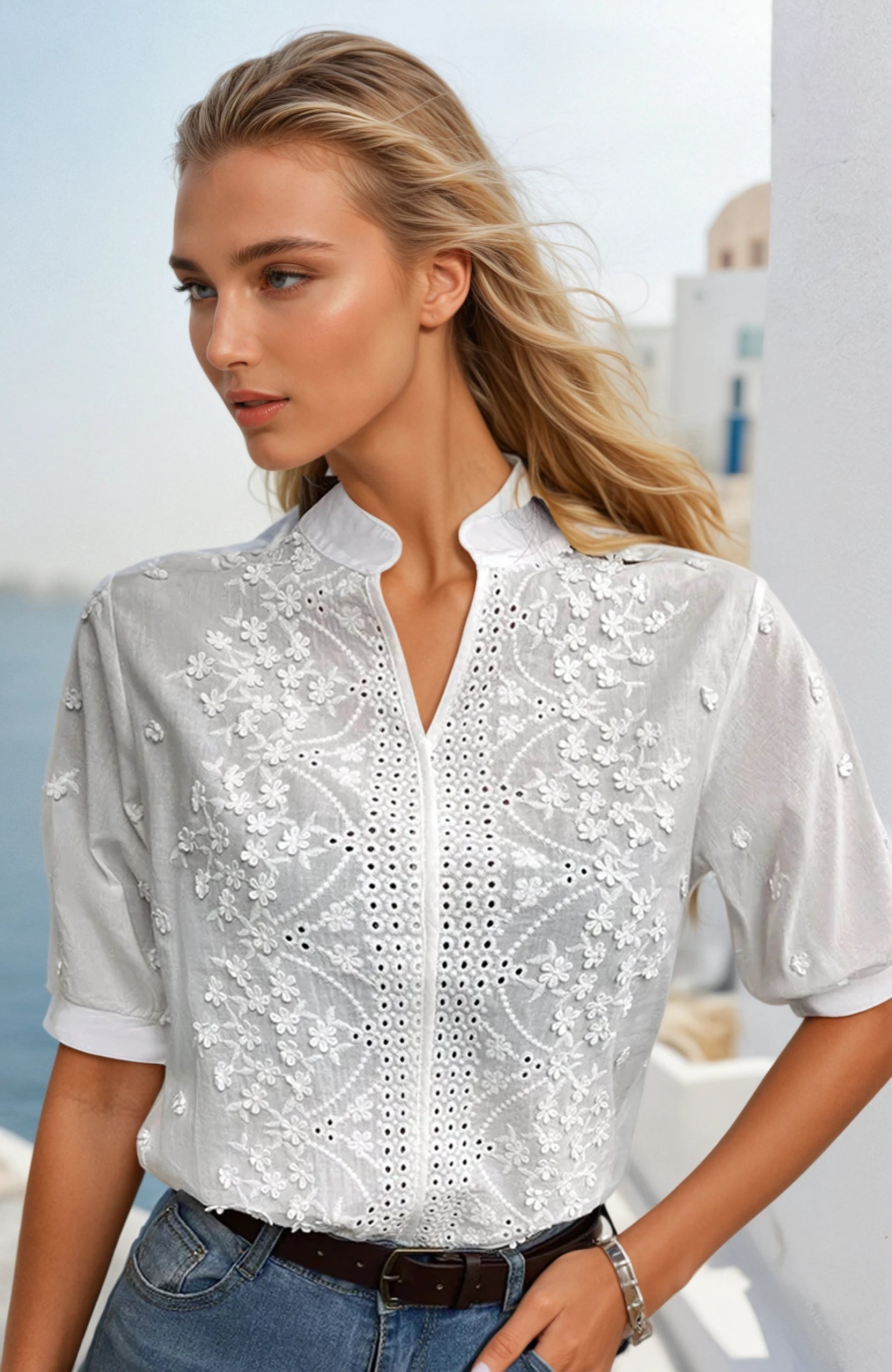 Blanca | Elegant Puffed Sleeved Blouse with Versatile Design for Women