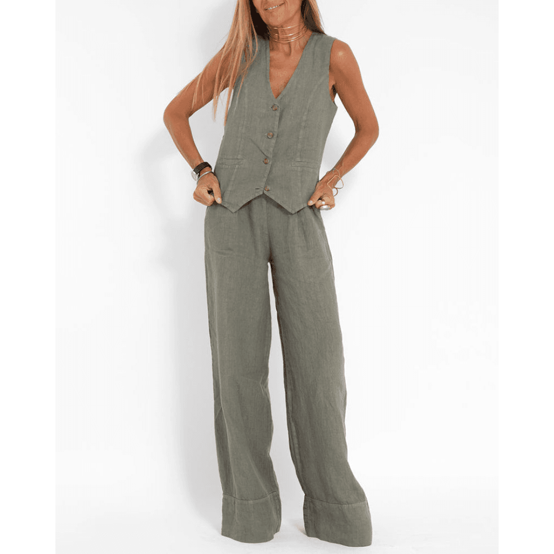 Riley | Breathable Women's Linen Suit Set Perfect for Warm Weather