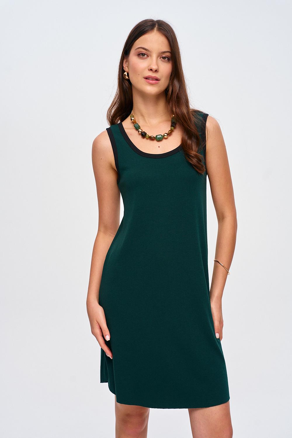 Sleeveless Emerald Green Mini Dress