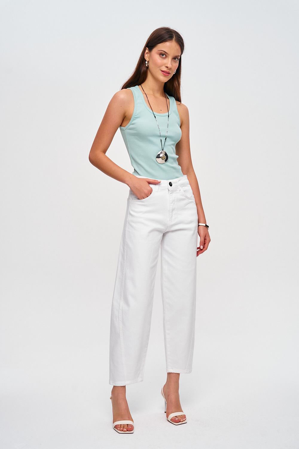 Balloon White Jeans for Women