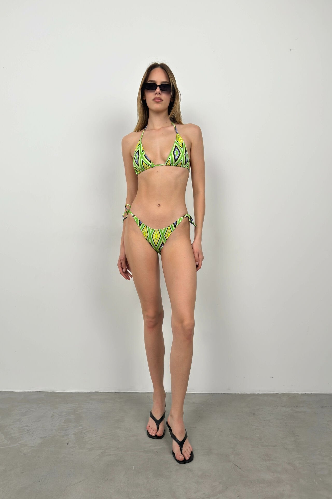 Printed Green Bikini Set