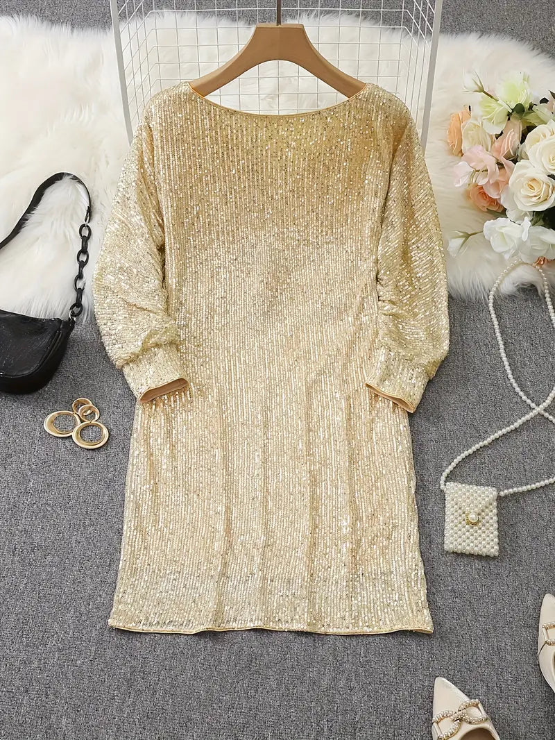 Beatrice | Elegant Eye Catching Shiny One-Shoulder Mini Dress