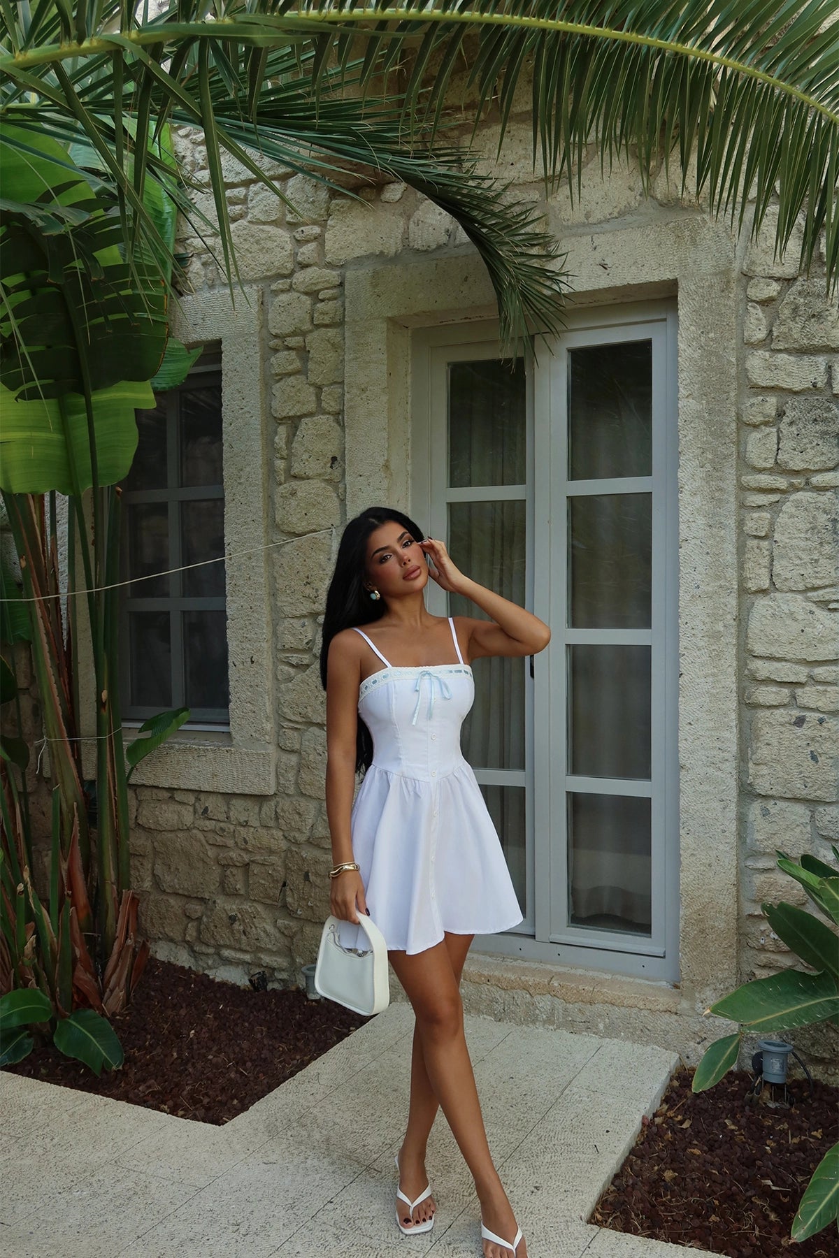 Sleeveless White Mini Dress