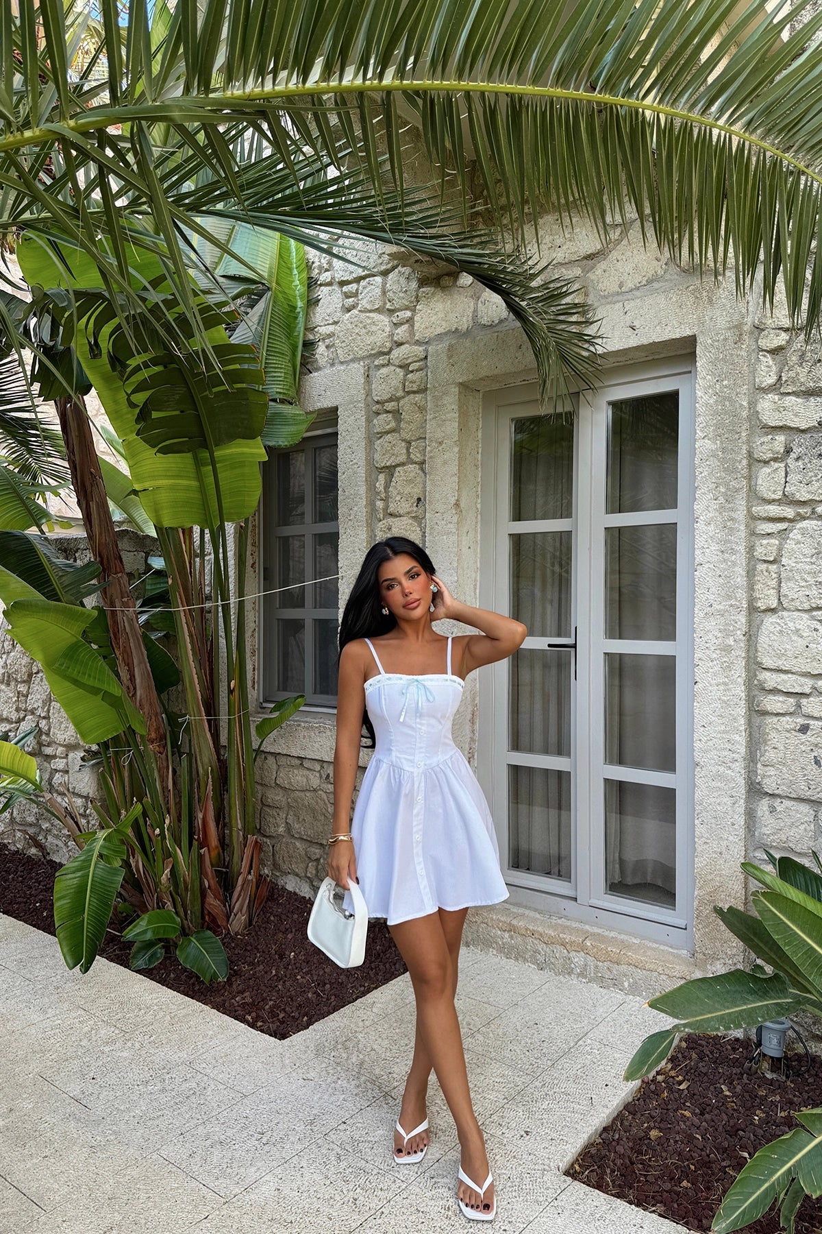 Sleeveless White Mini Dress