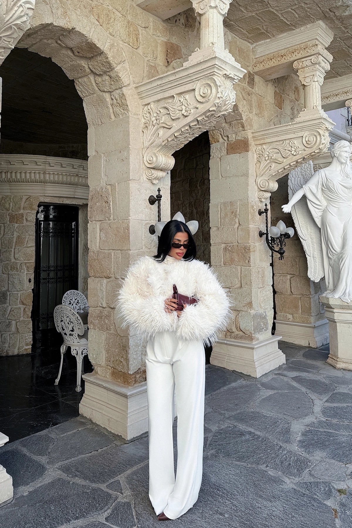 Basic White Fur Jacket for Women