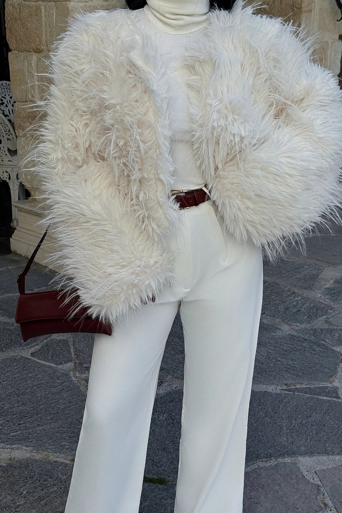 Basic White Fur Jacket for Women