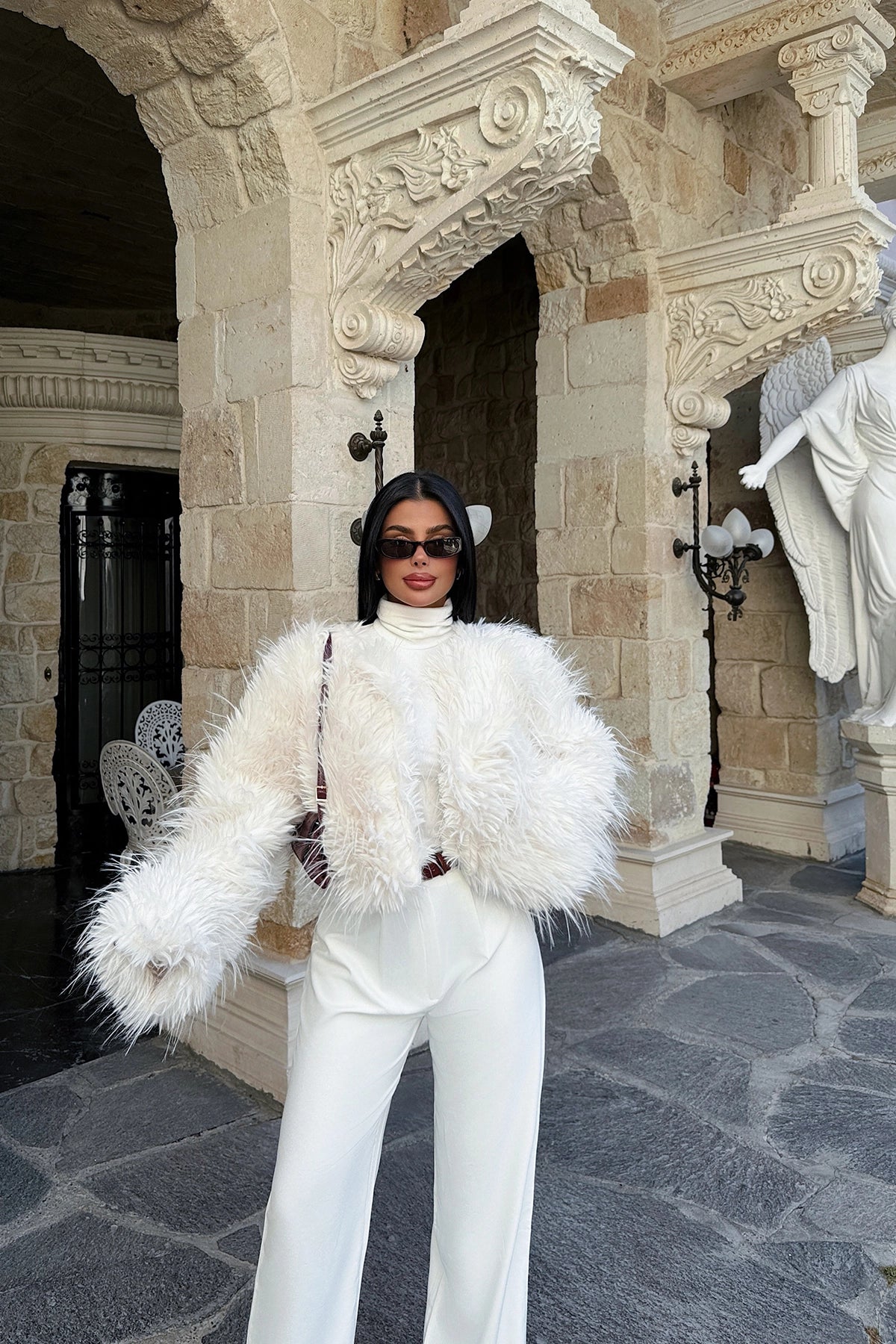 Basic White Fur Jacket for Women