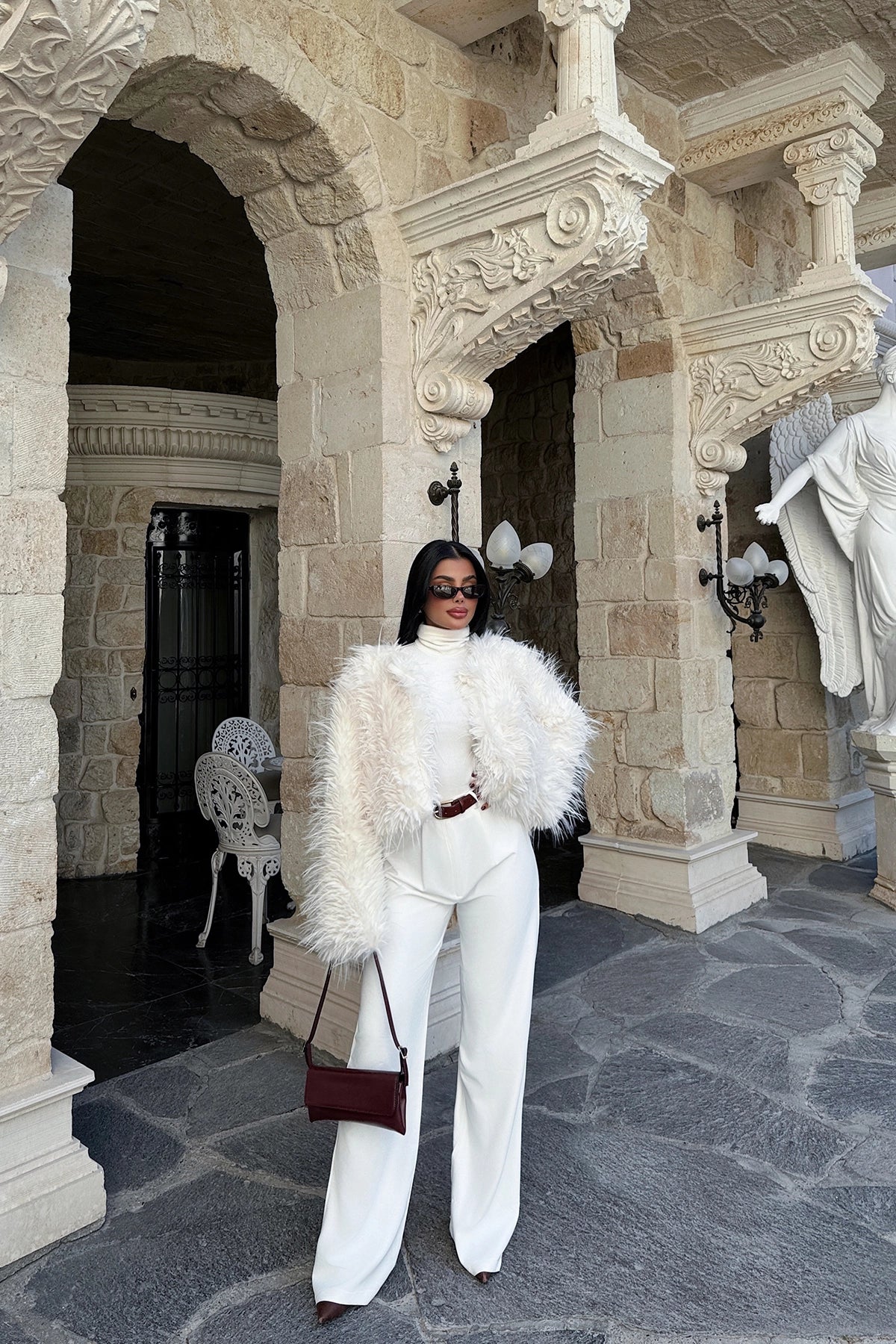 Basic White Fur Jacket for Women