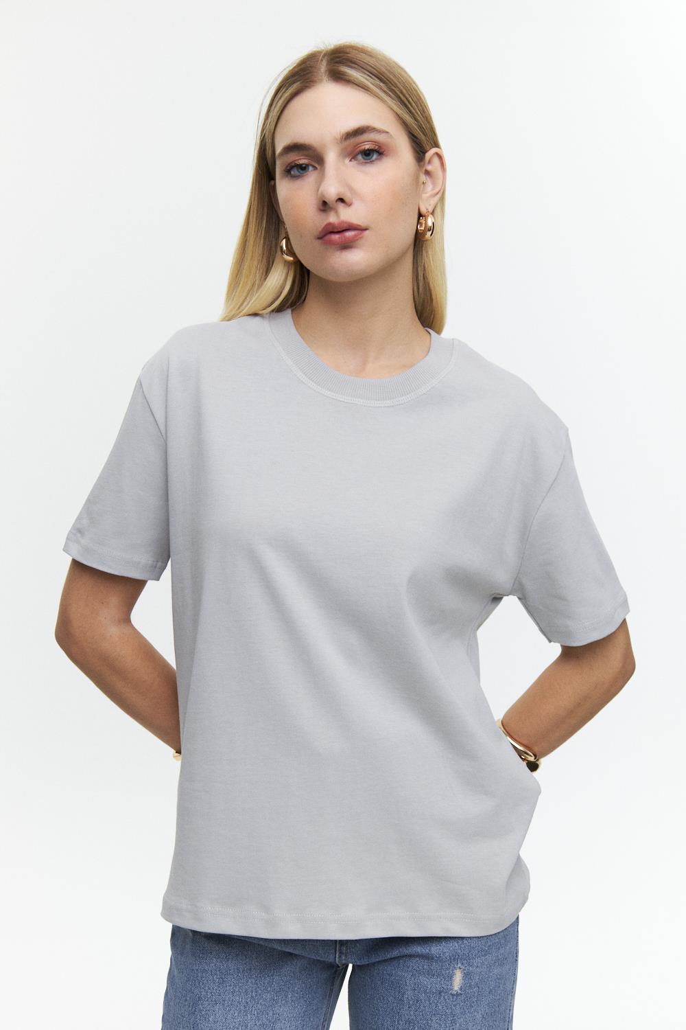 Crew Neck Basic Grünes T-Shirt für Frauen