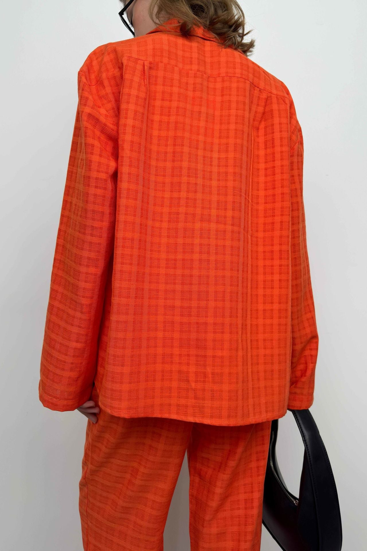 Orange Shirt and Trousers Double Suit with Pockets