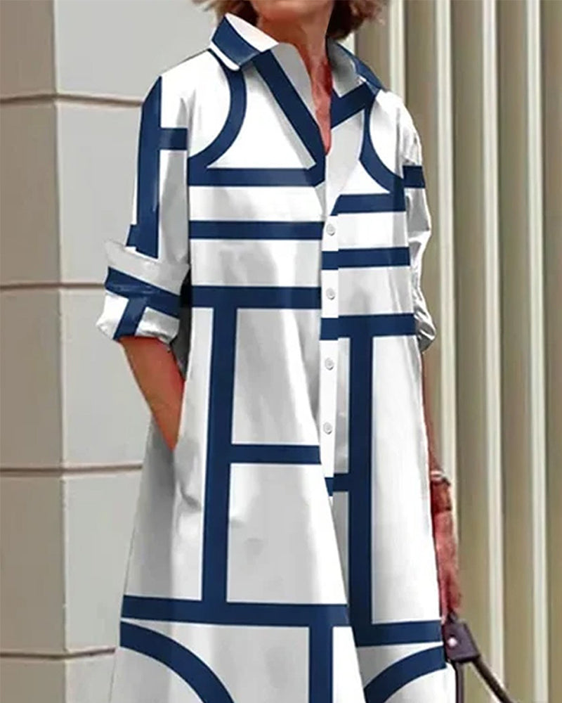 Thalia | Stylish Button-Front Midi Dress with Pockets