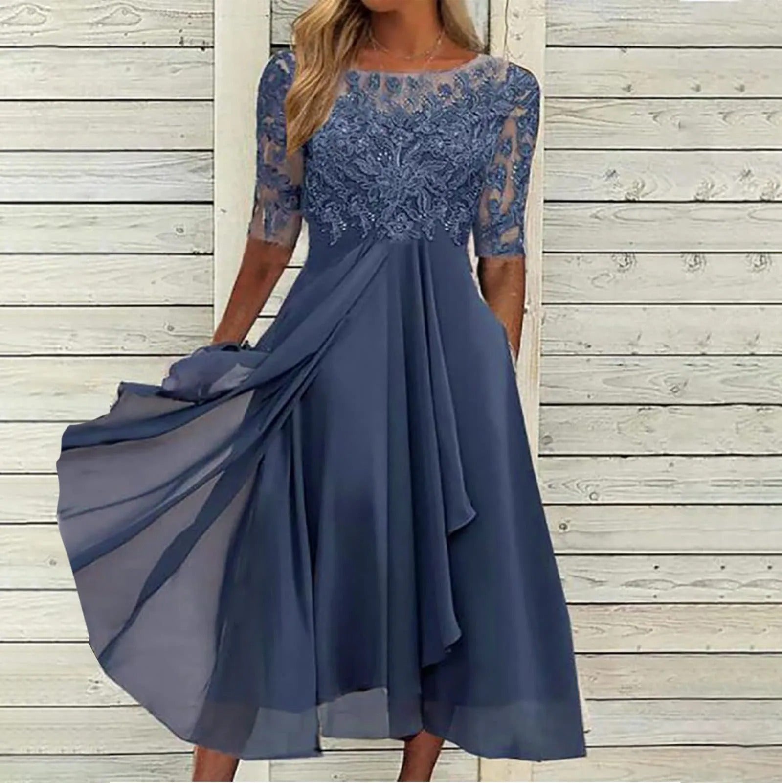 Brivona | Timeless Lace Maxi Dress for Effortless Elegance
