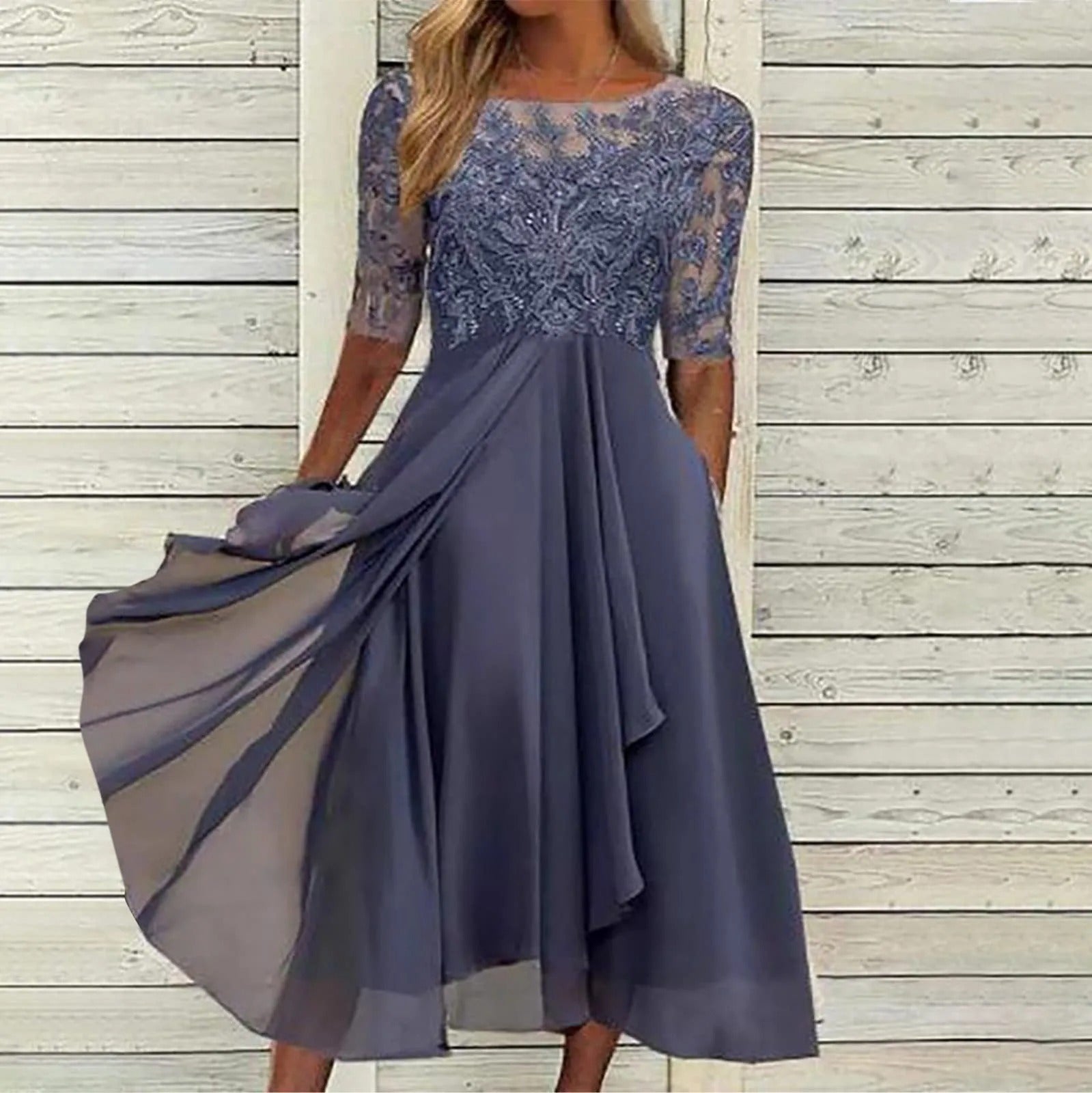 Brivona | Timeless Lace Maxi Dress for Effortless Elegance