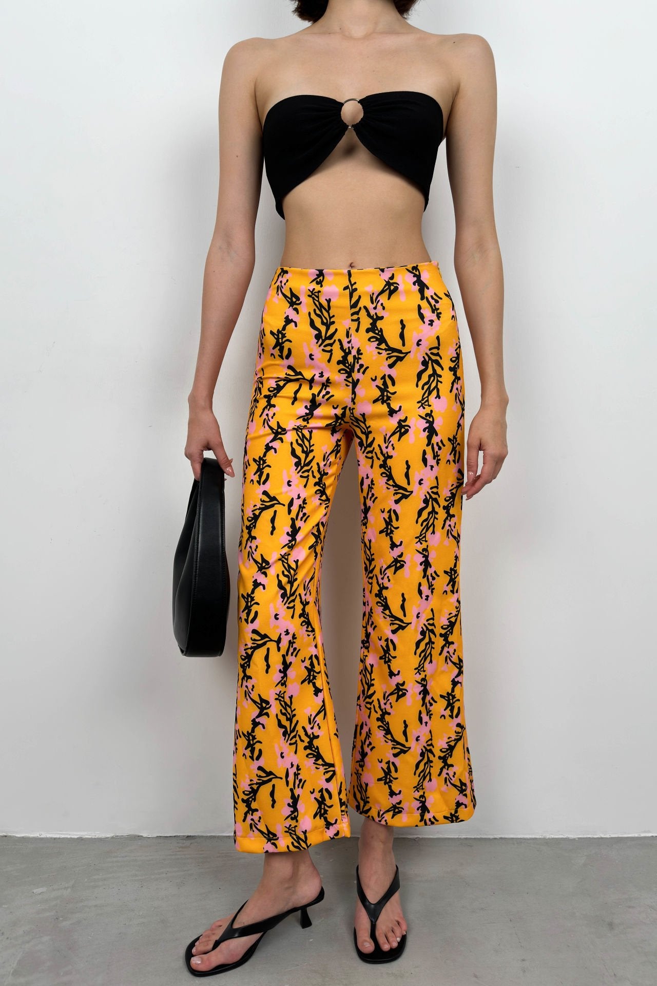 Patterned Tube Leg Mango Trousers