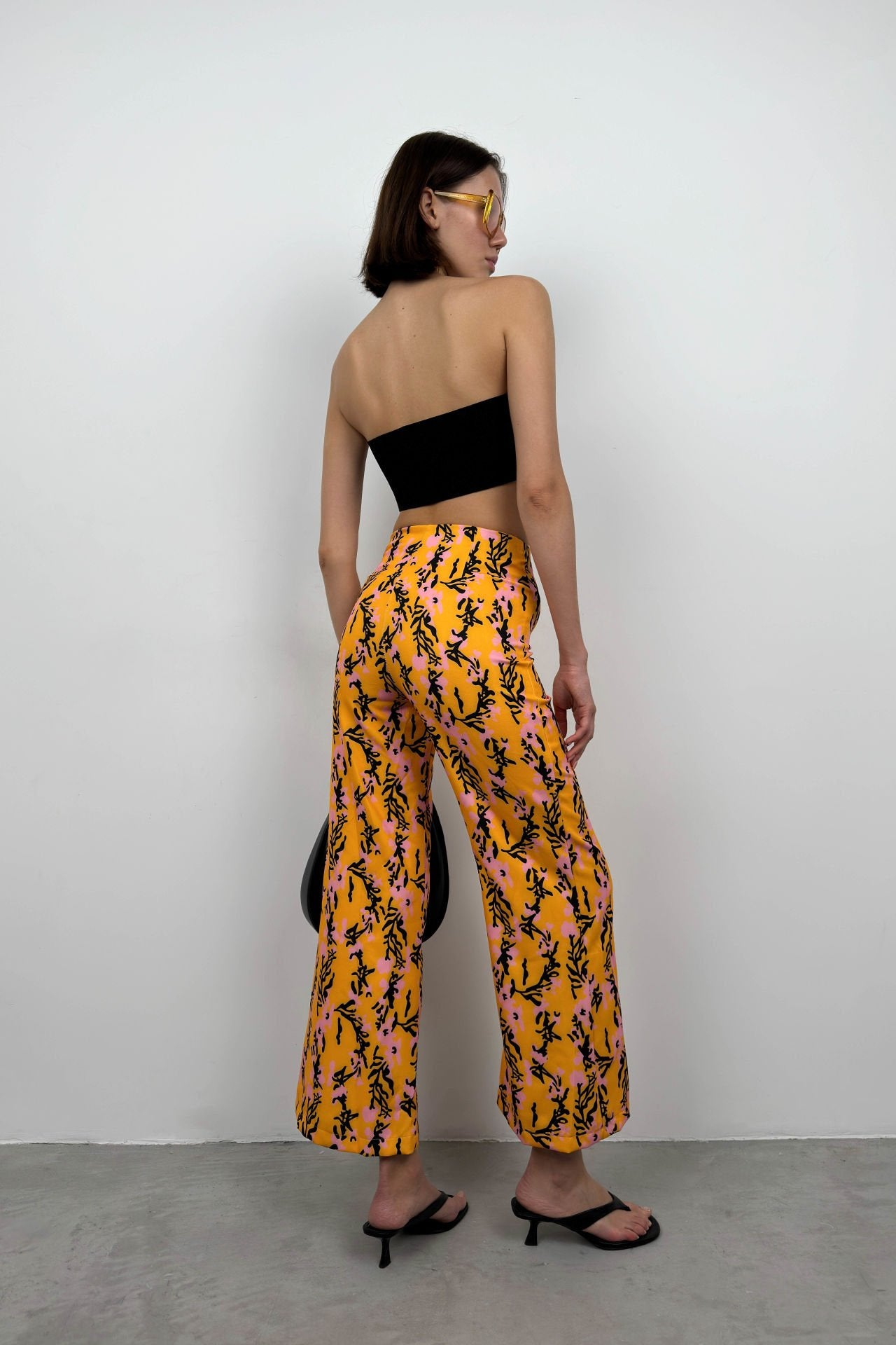 Patterned Tube Leg Mango Trousers