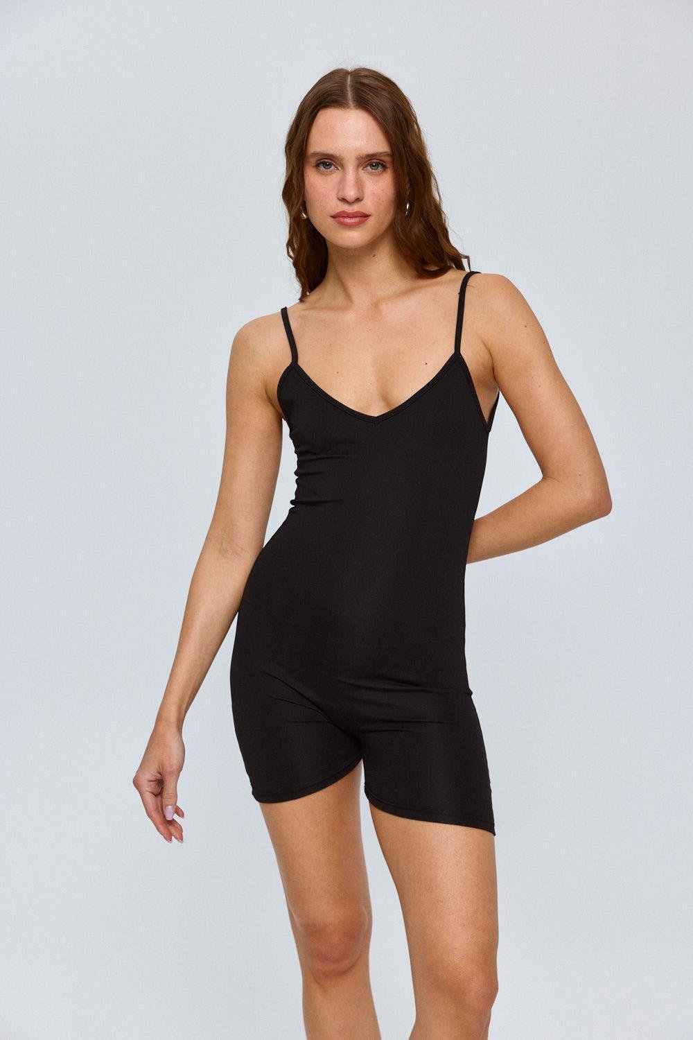 Basic Seamless Body Black Jumpsuit for Women