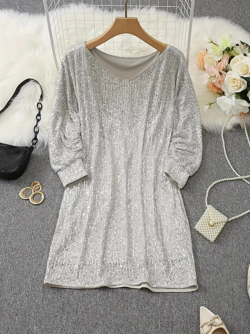 Beatrice | Elegant Eye Catching Shiny One-Shoulder Mini Dress