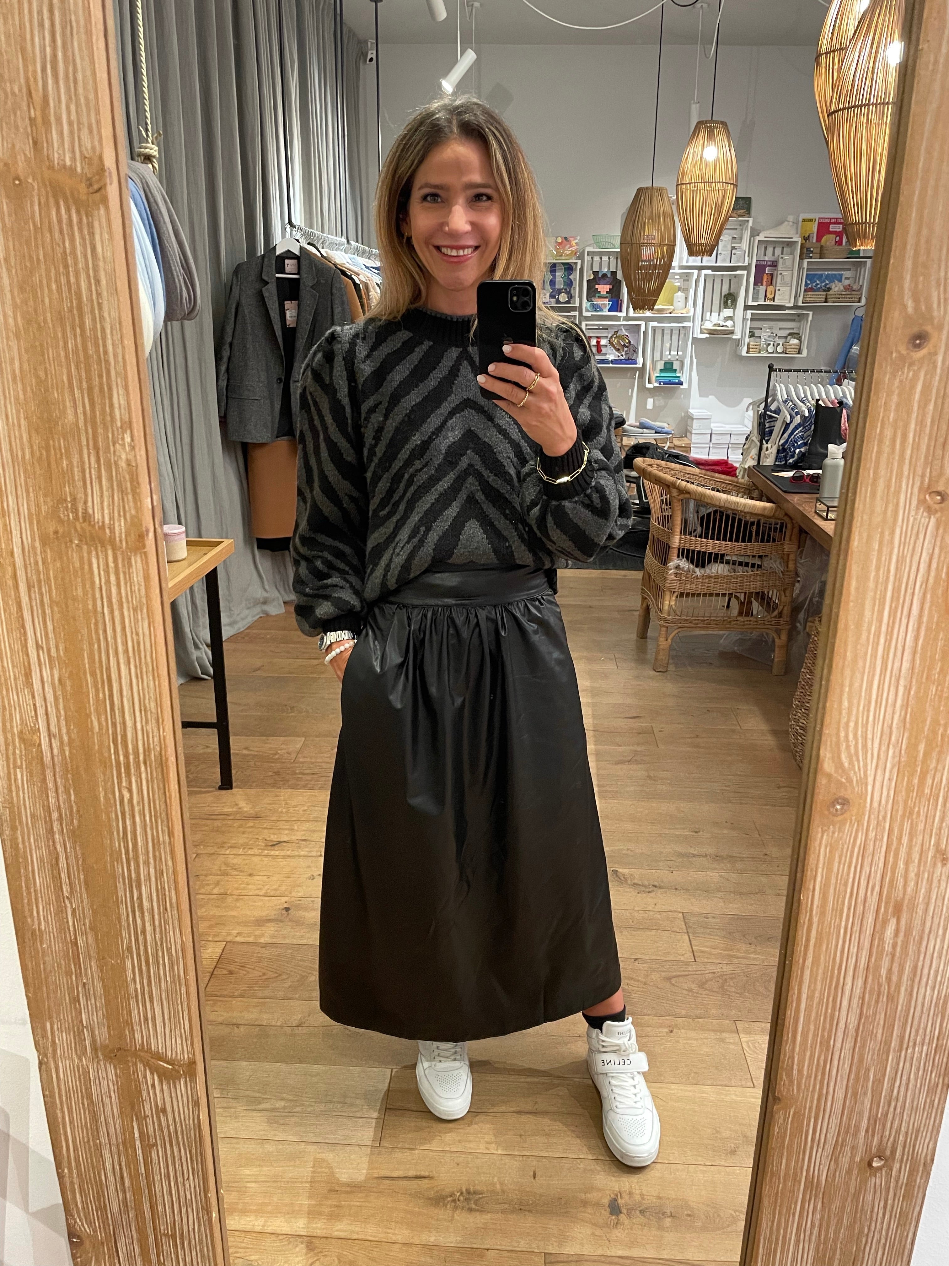 Brooklyn | Versatile Black Leather Maxi Long Skirt