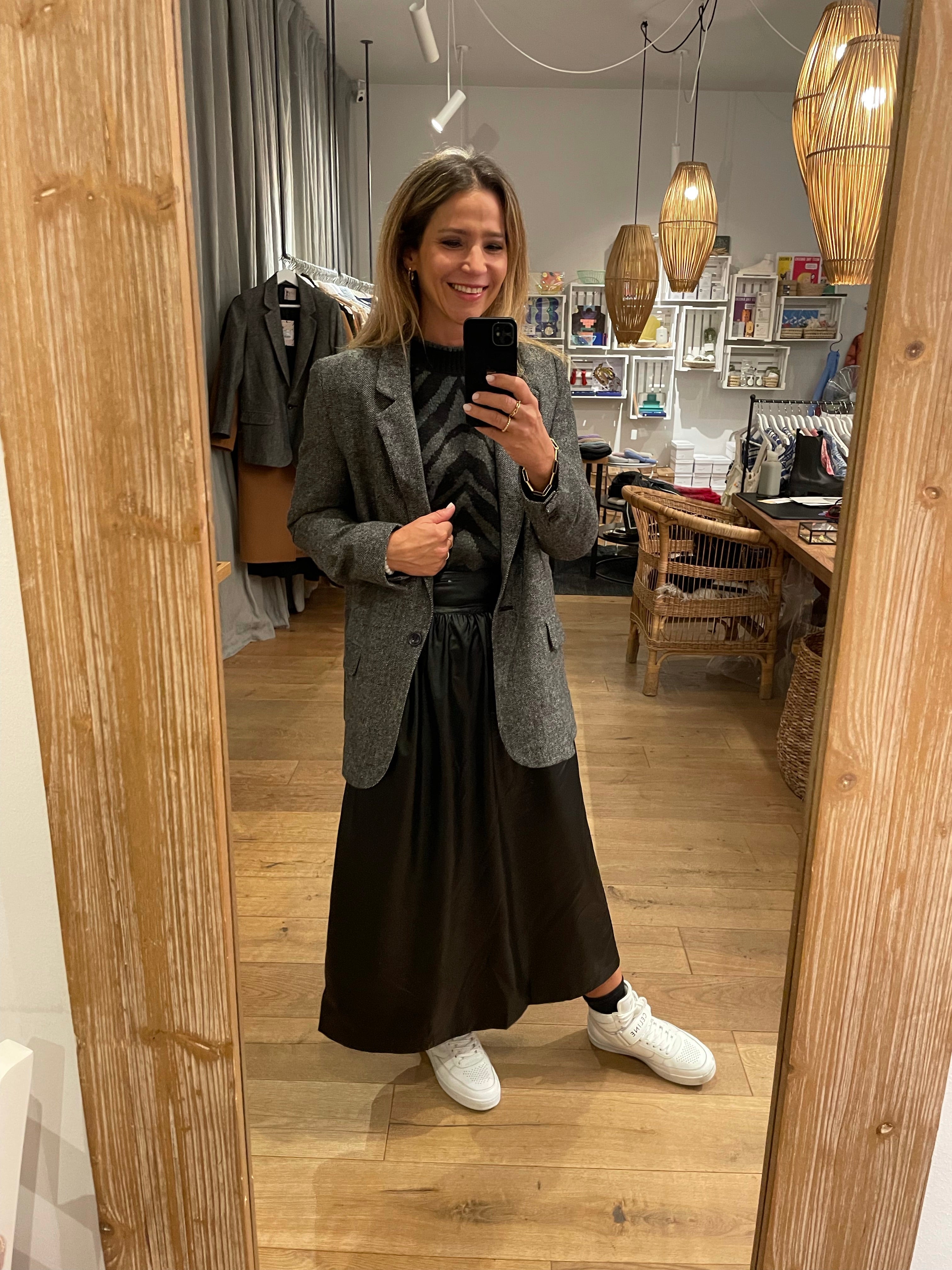 Brooklyn | Versatile Black Leather Maxi Long Skirt