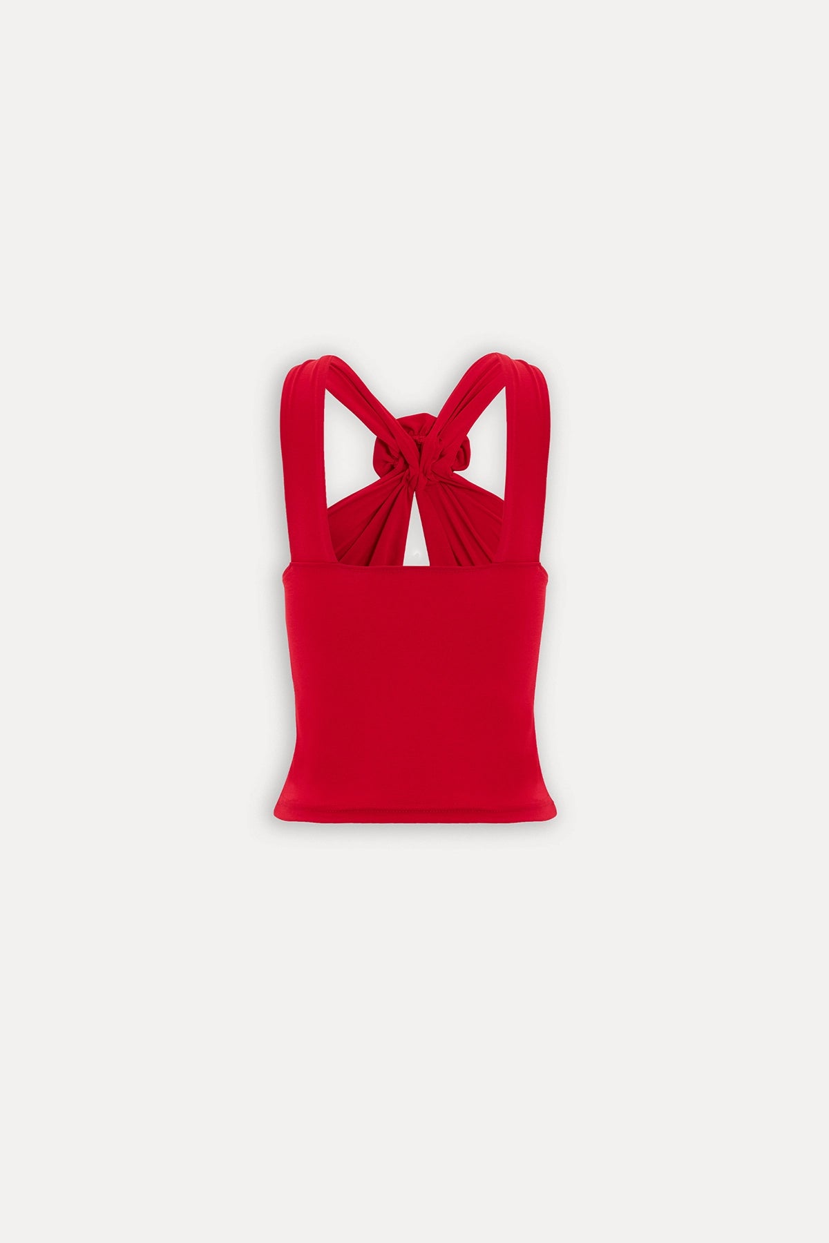 Cut-Out Detail Red Rose Detail Crop Top