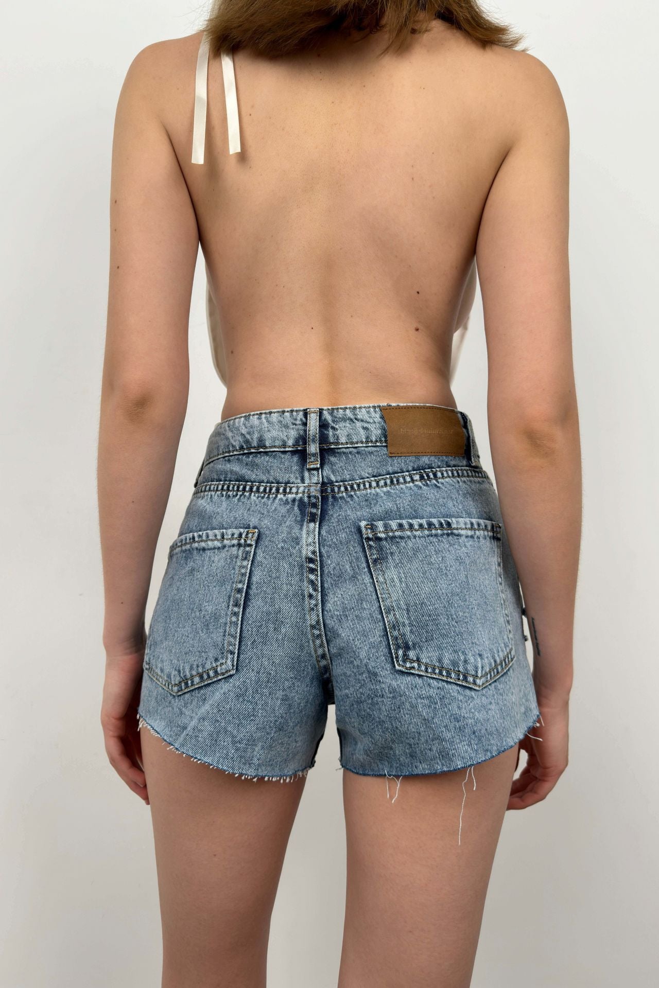 Laser Light Blue Denim Shorts