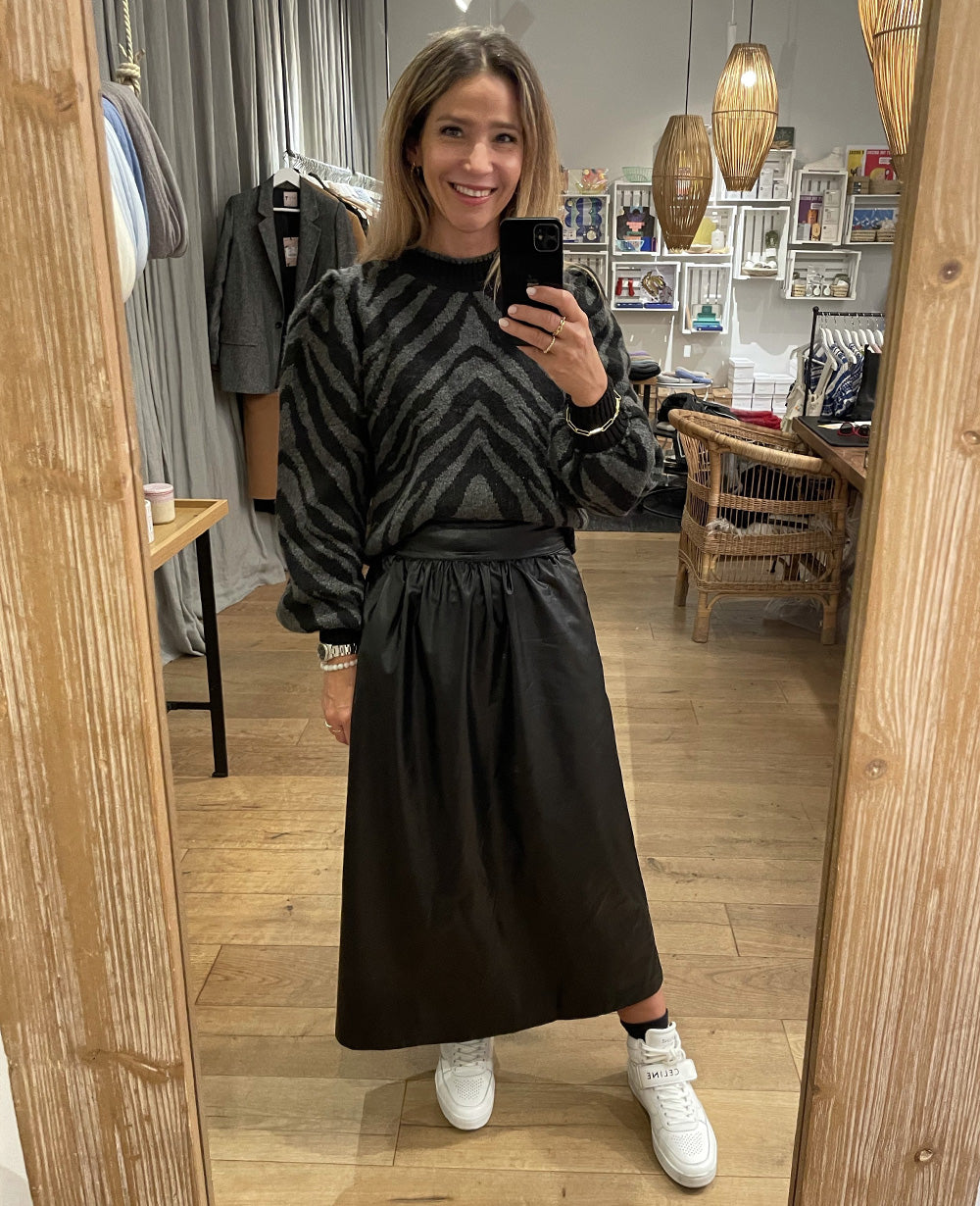 Brooklyn | Versatile Black Leather Maxi Long Skirt