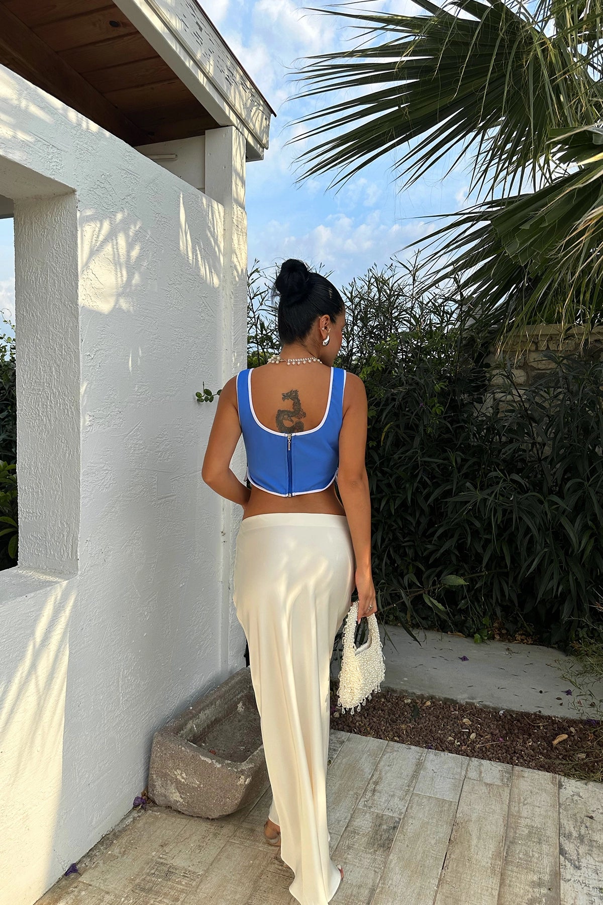 Strappy Blue Crop Top