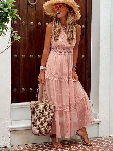 Lola | Elegant Boho Lace Maxi Dress Perfect for Summer