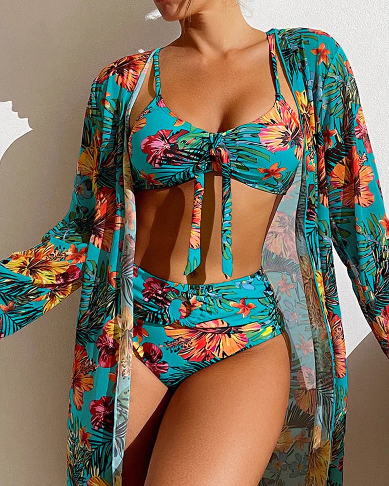 Odette | Stylish Floral Printed 3 Piece Bikini Set