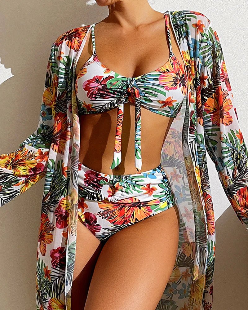Odette | Stylish Floral Printed 3 Piece Bikini Set
