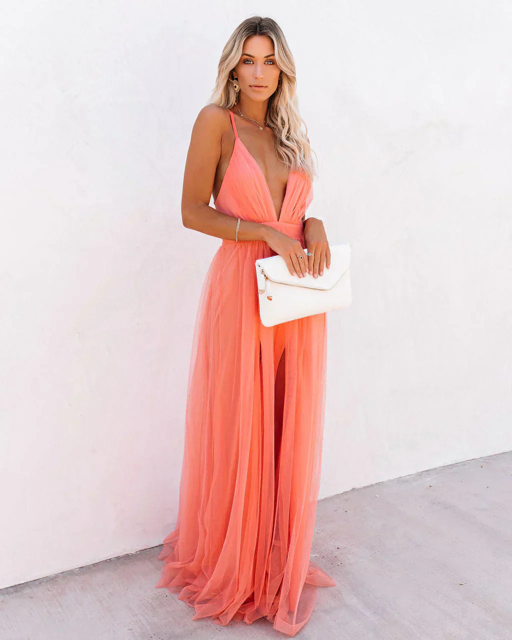 Abigail | Stylish Apricot Maxi Dress Perfect for Any Occasion