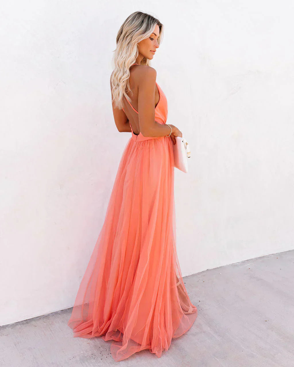 Abigail | Stylish Apricot Maxi Dress Perfect for Any Occasion