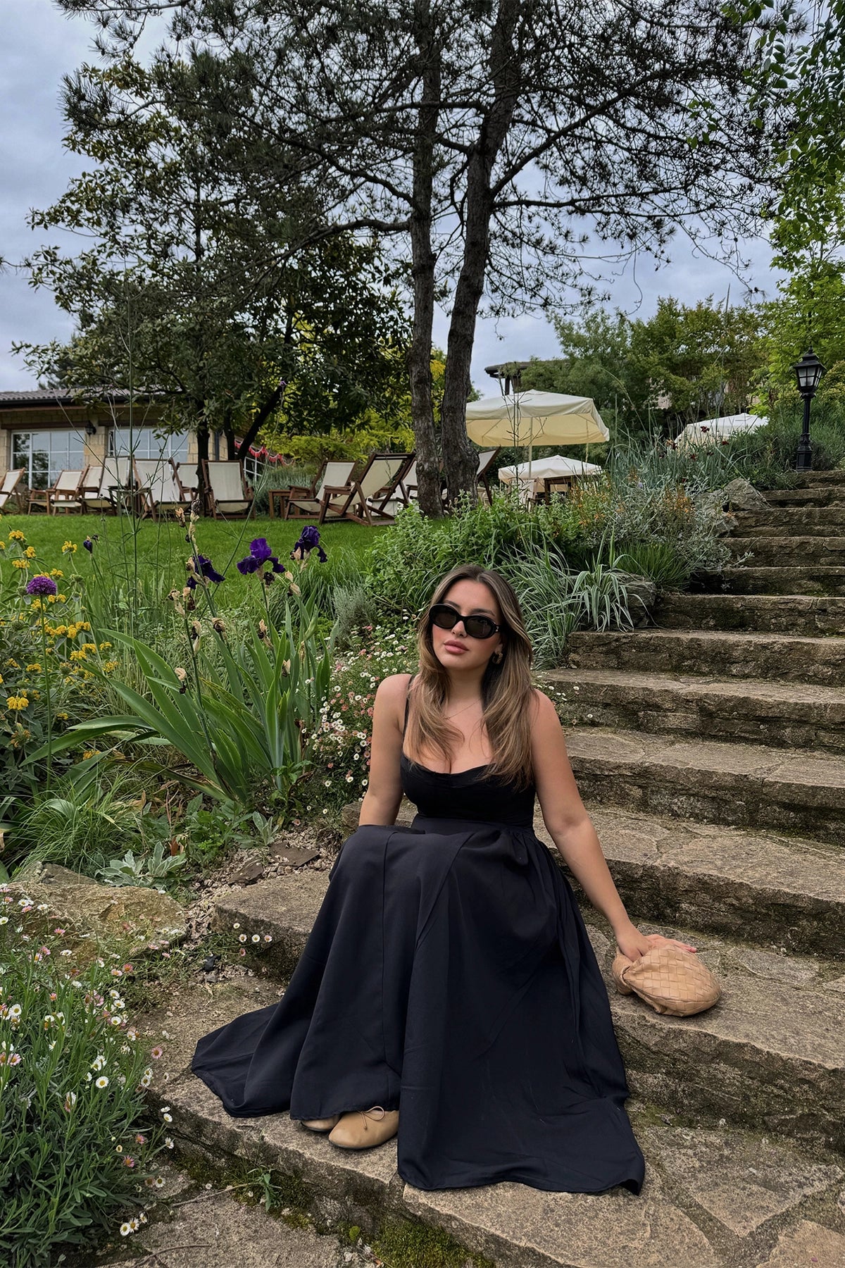 Sleeveless Black Maxi Skirt Dress