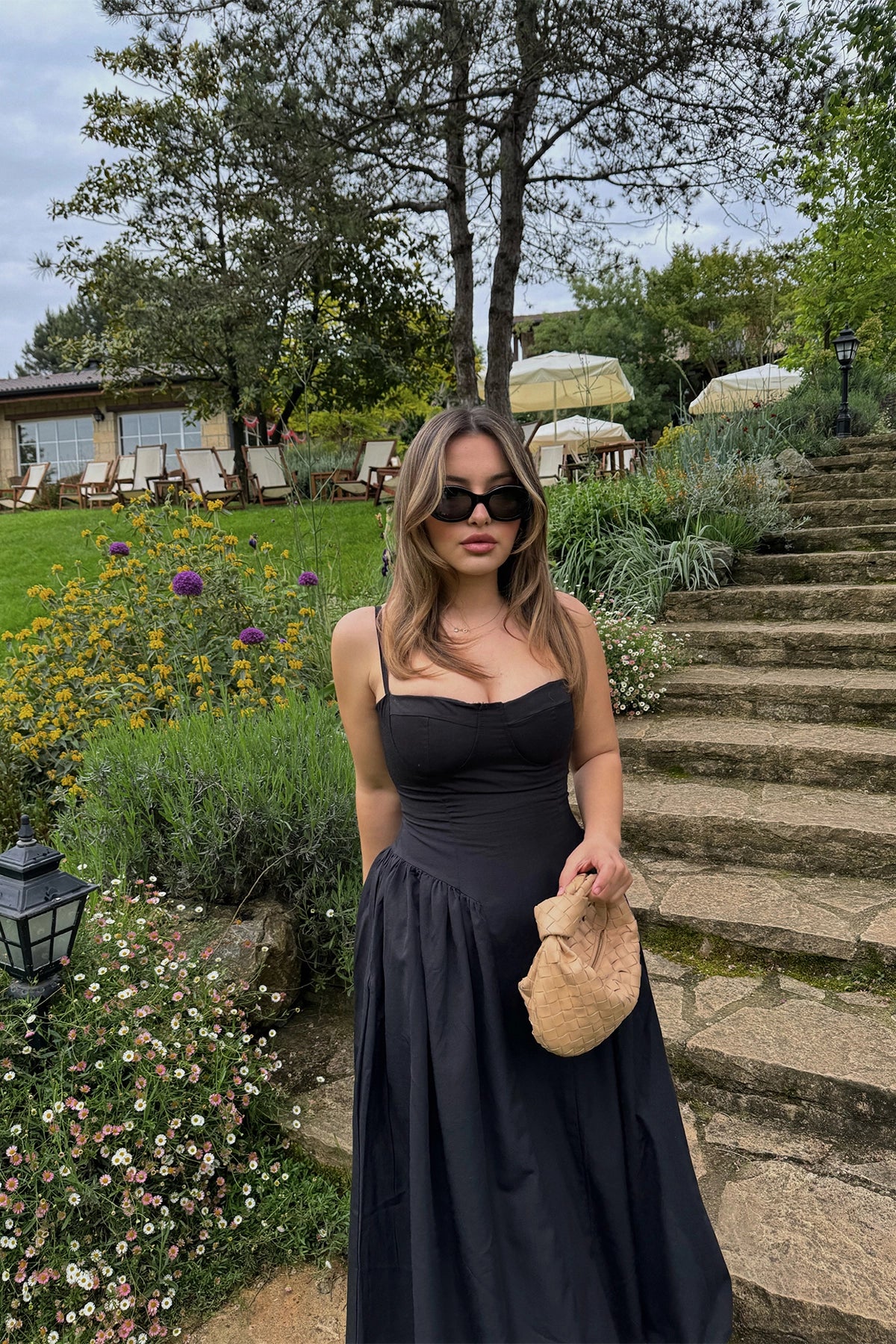 Sleeveless Black Maxi Skirt Dress