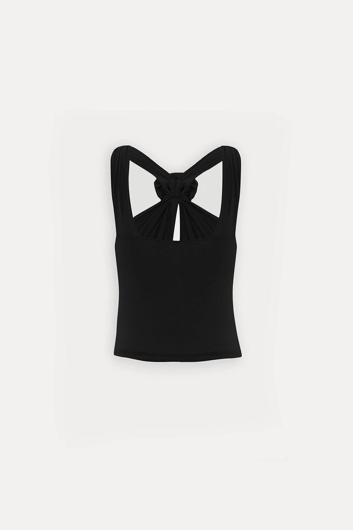 Rose Detailliertes Schwarzes Crop Top