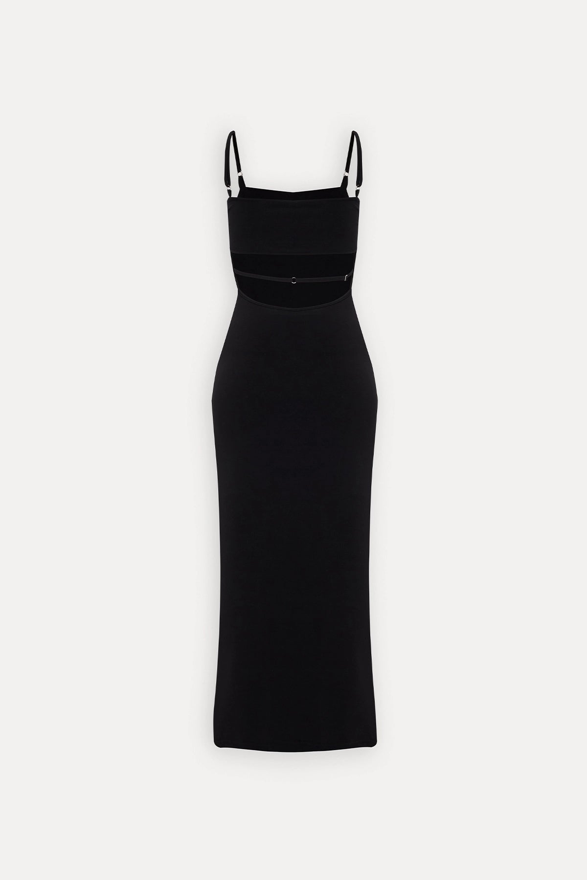 Back Detail Midi Dress in Black