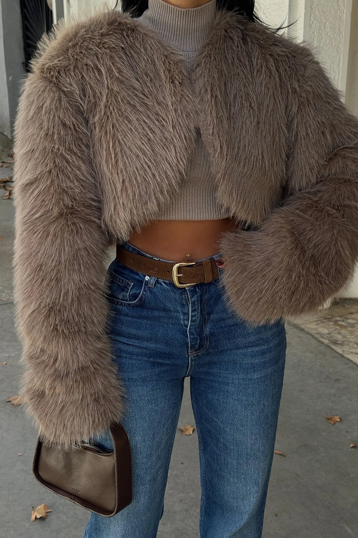 Cropped Mink Fur Jacket for Women